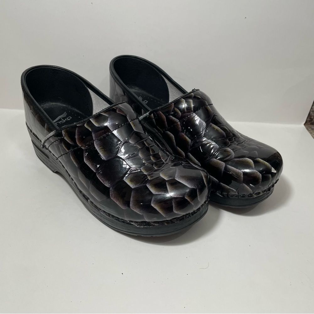 Dansko Snakeskin Patterned Professional Heeled Clogs - Picture 10 of 10